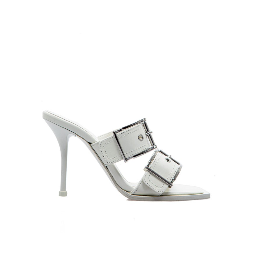 Dames Alexander mcqueen Sandals | Alexander Mcqueen Dbl Buckle Punk Mule