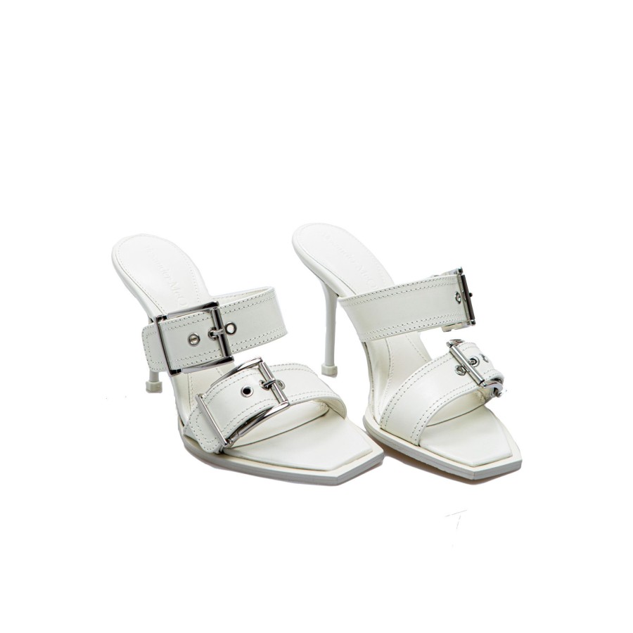 Dames Alexander mcqueen Sandals | Alexander Mcqueen Dbl Buckle Punk Mule