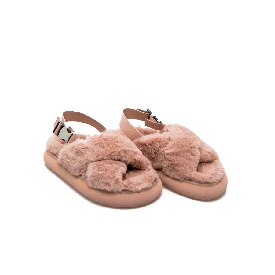 Dames Moncler Sandals | Moncler Solarisse Fur Sandal