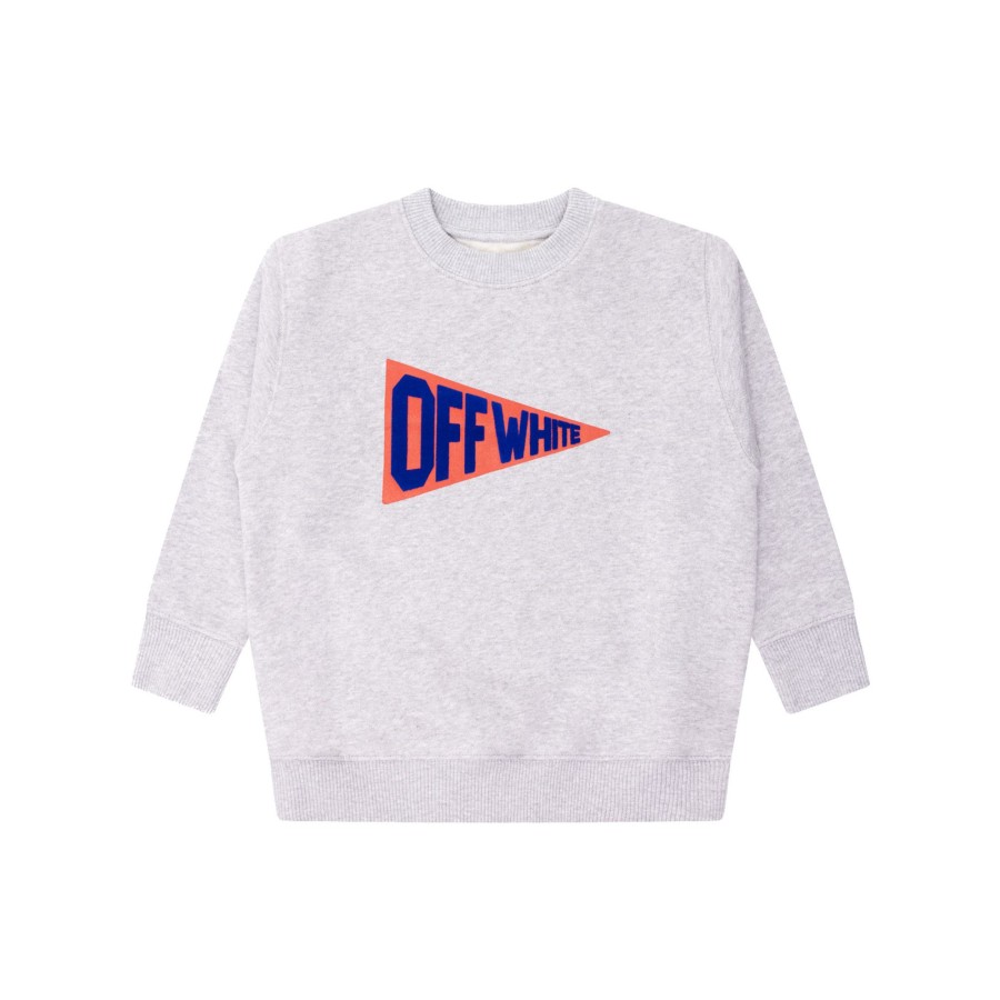 Kids Off white Kids Clothes | Off White Logo Flags Crewneck