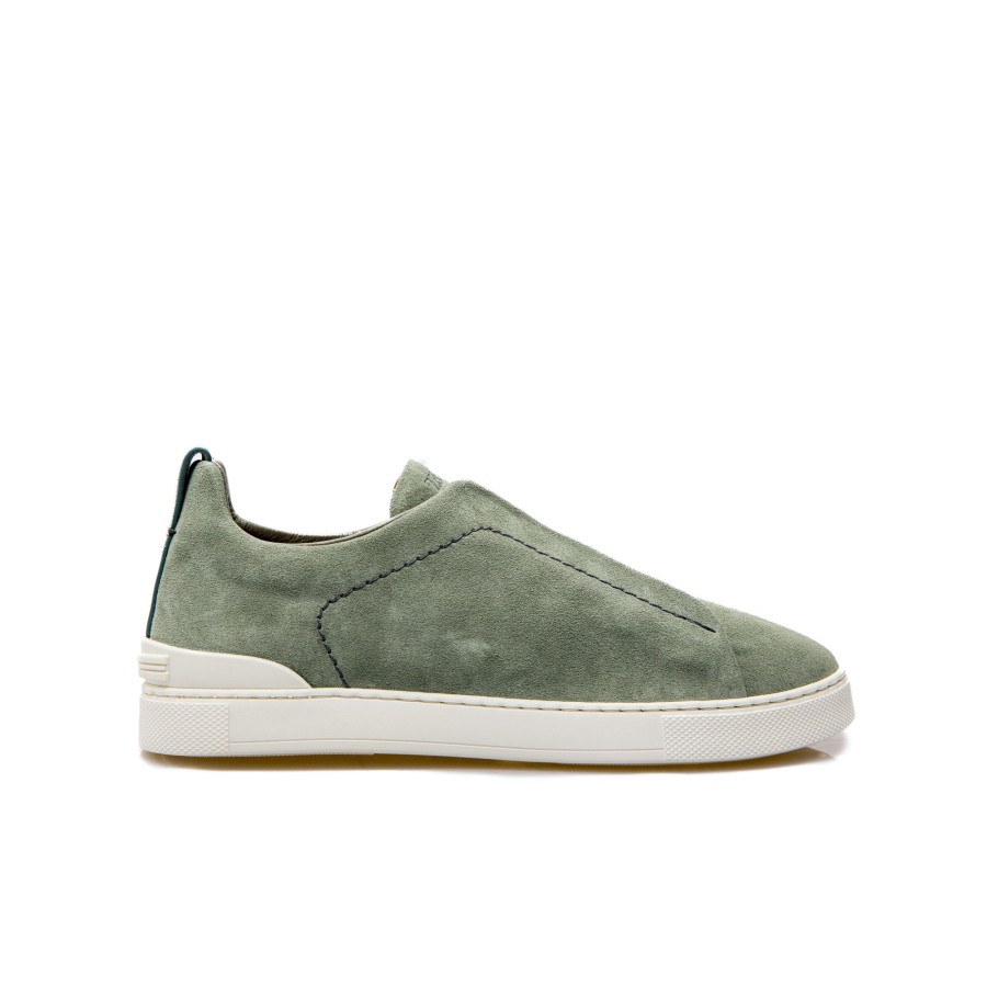 Heren Zegna Sneakers | Zegna Ll Triple Stitch Low-Top