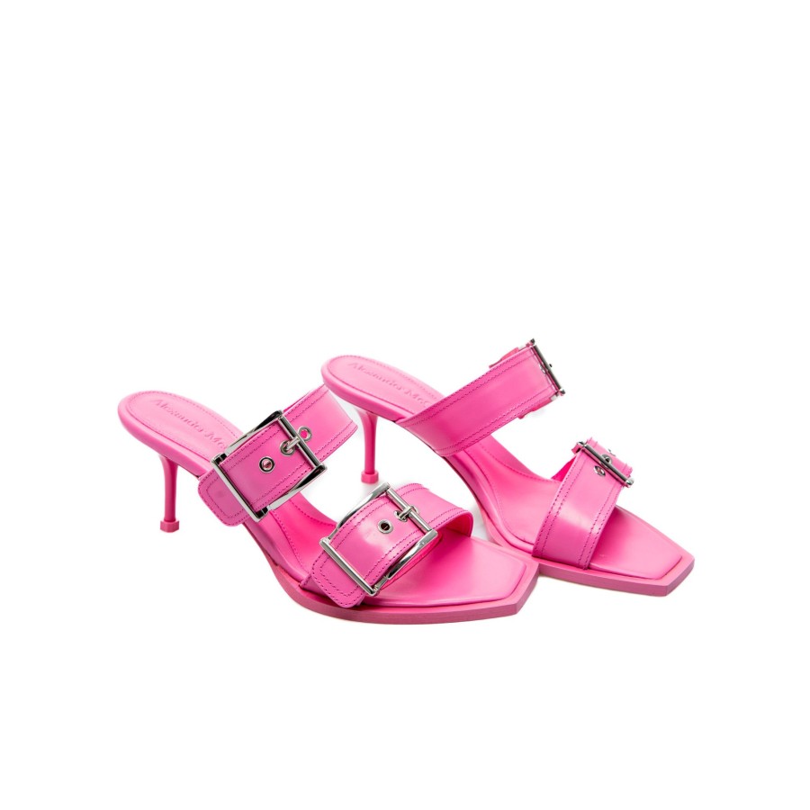 Dames Alexander mcqueen Sandals | Alexander Mcqueen Dbl Buckle Punk Mule