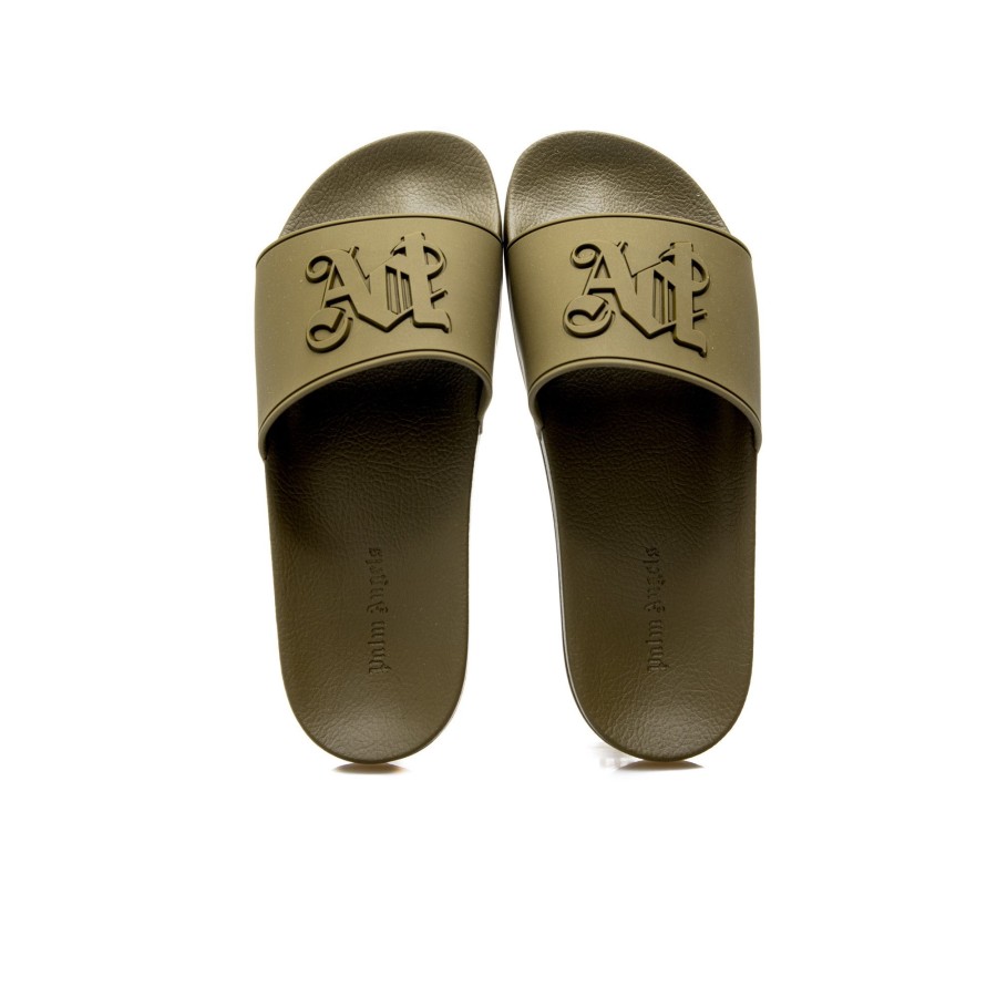 Heren Palm angels Sandals | Palm Angels Monogram Pool